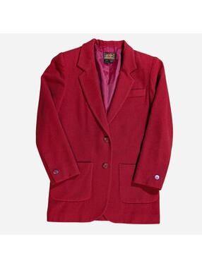 Vintage 80s/90s Eddie Bauer Red Wool Blazer Jacket - M/L
